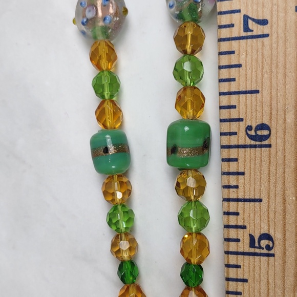 Art Glass/Faceted Crystal Necklace/Earrings Set - Picture 7 of 12